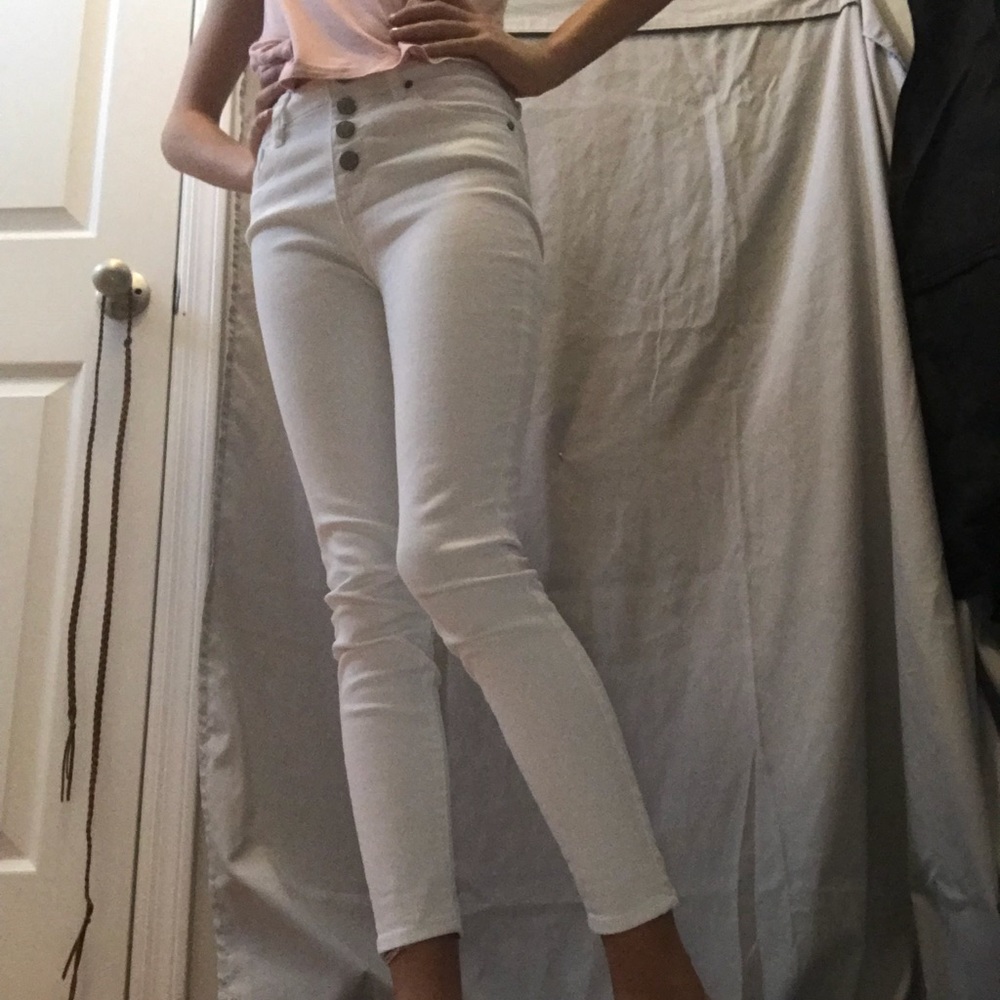 RSQ White high-waisted jeans